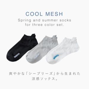 靴下 夏 メンズ メッシュ ソックス シーブリ...の詳細画像2