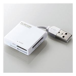 ELECOM エレコム USB2.0/1.1 ケーブル固定メモリカードリーダ/43+5メディア/ホワイト MR-K009WH(2271605)｜e-zoa