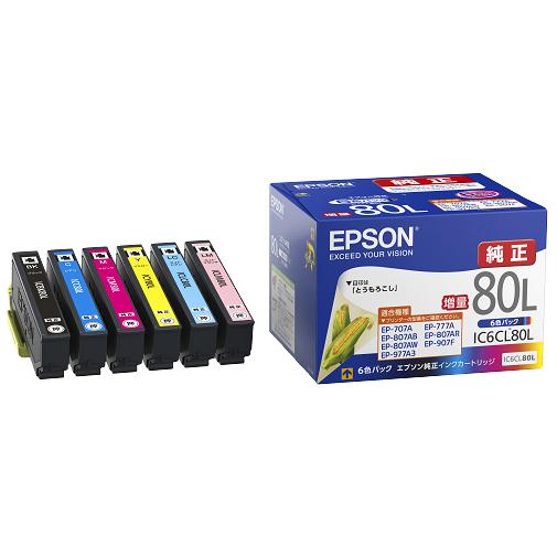 EPSON エプソン インクカートリッジ 80L 6色セット IC6CL80L(2368533)