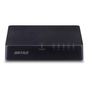 BUFFALO バッファロー 10/100Mbps対応 スイッチングHub LSW4-TX-5EP/BKD ブラック(2404301)｜e-zoa