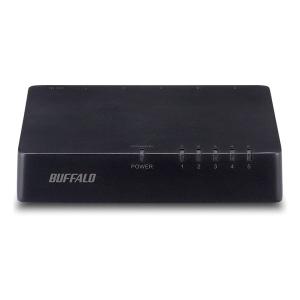 BUFFALO バッファロー 10/100Mbps対応 スイッチングHub LSW4-TX-5EPL/BKD ブラック(2404303)｜e-zoa