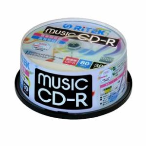 RITEK ライテック CD-R音楽用WPBL30枚 CDRM80.30SPB(2389867)｜e-zoa