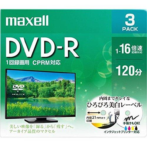 maxell マクセル DVD-R 4.7GB 16倍速 3枚 DRD120WPE.3S(24338...