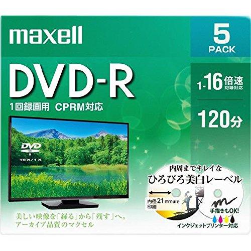 maxell マクセル DVD-R 4.7GB 16倍速 5枚 DRD120WPE.5S(24338...