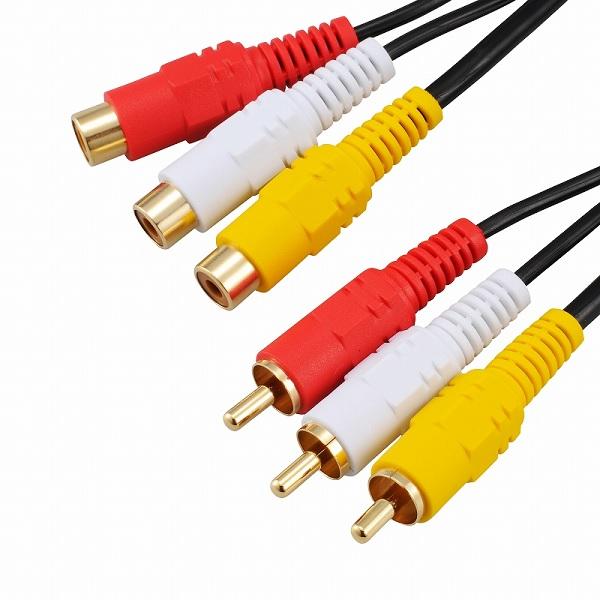 OHM オーム電機 ビデオ延長コード ピンプラグ×3-ピンジャック×3 2m VISC20R3JK(...