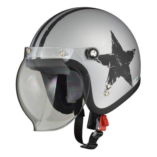 LEAD工業 リードコウギョウ バイク用ジェットヘルメット MOUSSE ムース スターシルバー フ...