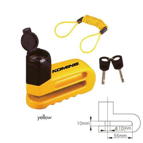 KOMINE コミネ LK-114 REMINDER DISK LOCK YELLOW 09-114...