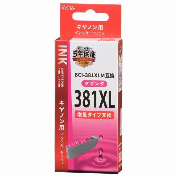 OHM オーム電機 キヤノン381380シリーズ汎用インク マゼンダ INKC381XLM(2485...