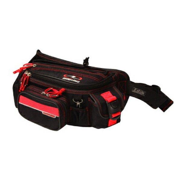 ROUGH&amp;ROAD ラフアンドロード R&amp;R F-ラフウエストバッグ BK/RD RR9451BK...