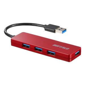 BUFFALO バッファロー USB3.0バスパワーハブ 4ポート レッド BSH4U120U3RD(2486983)｜e-zoa