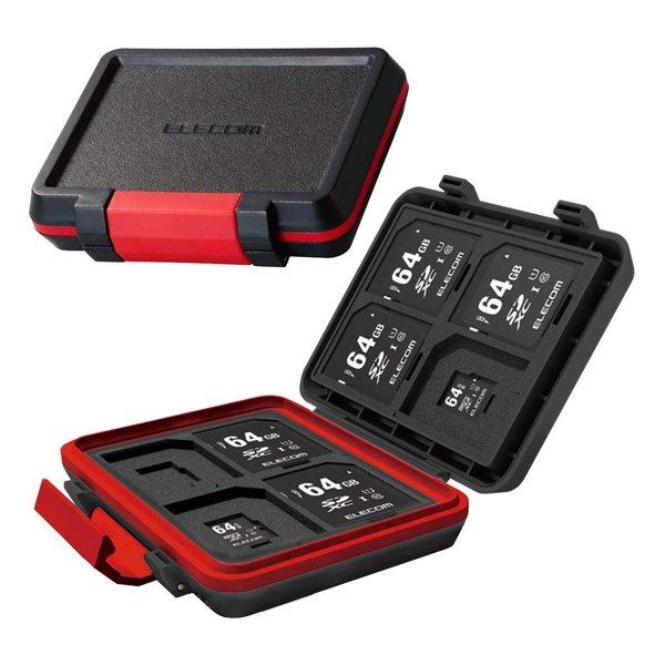 ELECOM エレコム メモリカードケース SD8枚 MicroSD8枚収納 耐衝撃 ブラック CM...