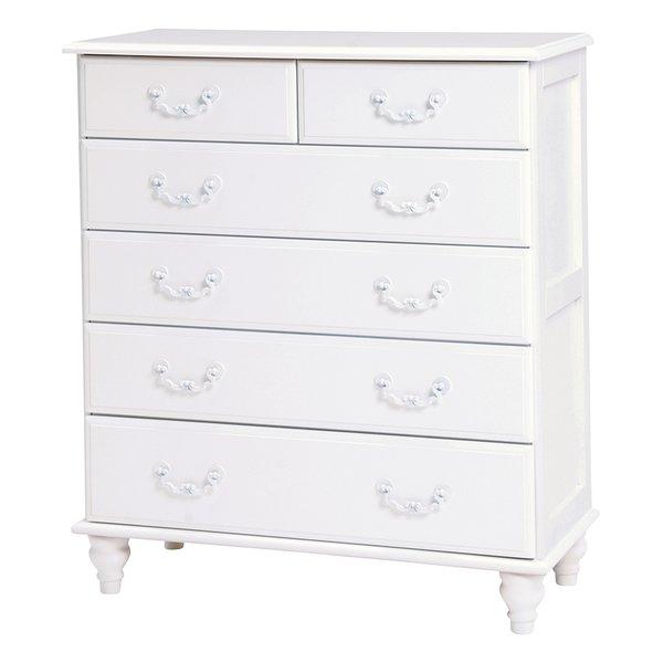 萩原 ハギハラ チェスト 収納家具 幅80cm アンティーク調 ホワイト MCH-5771WH(25...