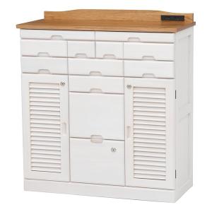 萩原 ハギハラ FAX台 ナチュラル/ホワイト・幅76×奥行32×高さ83cm