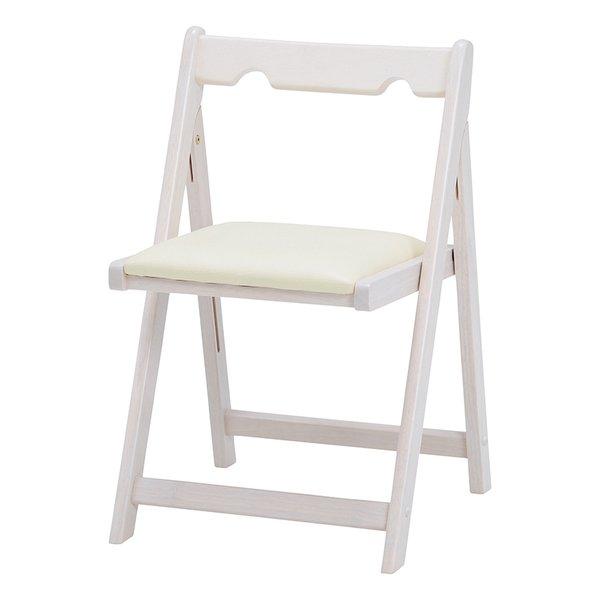 萩原 ハギハラ 折りたたみチェアー ホワイトウォッシュ VC-7371WS(2520040)