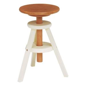 ねじ式 昇降 回転スツール 椅子 木製 おしゃれ 北欧 天然木 高さ 約