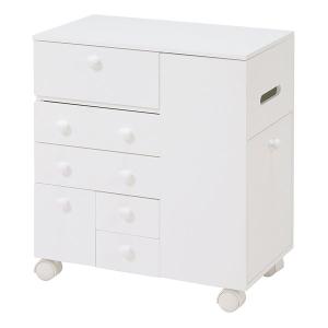 萩原 ハギハラ コスメワゴン ホワイト 幅45cm ミラー付き MUD-6649WH(2519375)