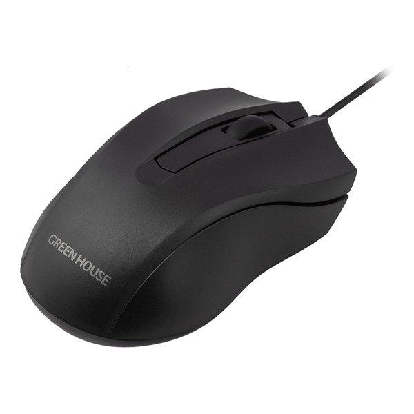 GREEN HOUSE グリーンハウス 有線マウス 静音 光学式 ブラック GH-MUDQOA-BK...