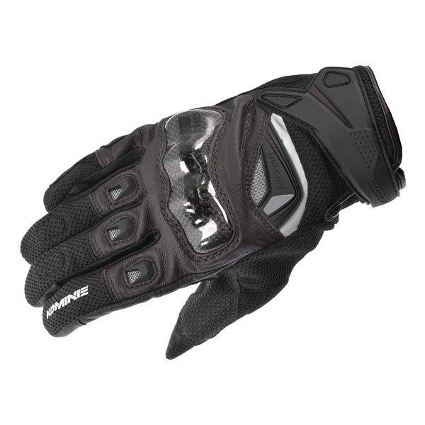 KOMINE GK-224 CARBON LEATHER MESH GLOVES BR L 06-2...