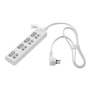ELPA  朝日電器 電源タップ 4個口タップ1.0m 個別スイッチ 上挿し WLS-LU41EB
