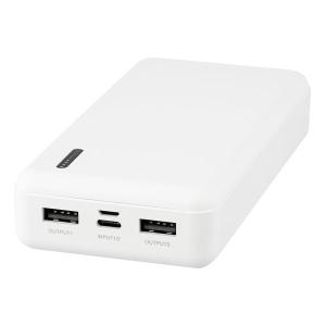 GREEN HOUSE グリーンハウス モバイル充電器 モバイルバッテリー 20000mAh ホワイト GH-BTR200-WH(2515077)