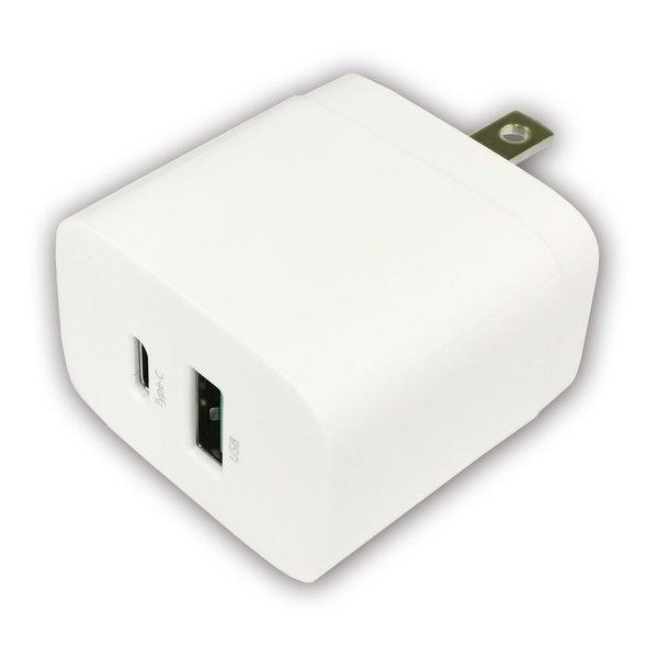 HIDISC ハイディスク USB PD・QC対応 Type-C/A 20W AC充電器 ホワイト ...