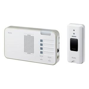 朝日電器 ワイヤレスチャイムランプ付きセット ランプ付受信機＋押ボタン送信機セットホワイト EWS-S5230(2532772)｜e-zoa