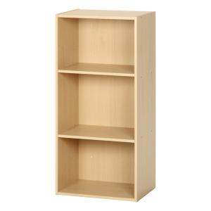 不二貿易 カラーボックス 可動棚3段 ナチュラル 1010-M