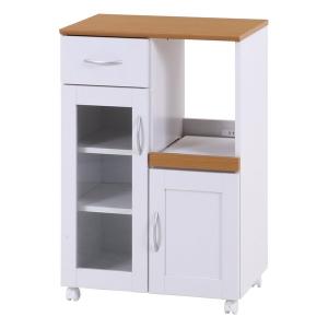 不二貿易 キッチンカウンター 幅60.4cm ホワイト/ナチュラル FBC559-1