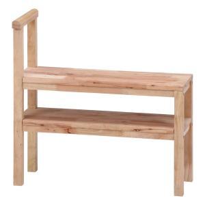 代引不可/天然木玄関ベンチ60(ブラウン/茶) 幅60cm 下駄箱/シューズ