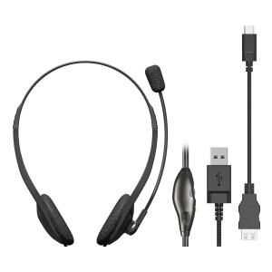 ELECOM エレコム ヘッドセット ブラック USB-C＋USB-A 両耳 ヘッドバンドタイプ HS-HP22UCBK(2544283)｜e-zoa