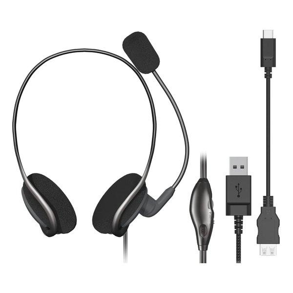 ELECOM エレコム ヘッドセット ブラック USB-C＋USB-A 両耳 ネックバンドタイプ H...