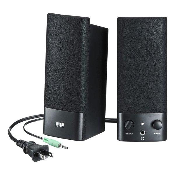 SANWA SUPPLY サンワサプライ PCスピーカー 3.5mm接続 ブラック AC電源 /2....