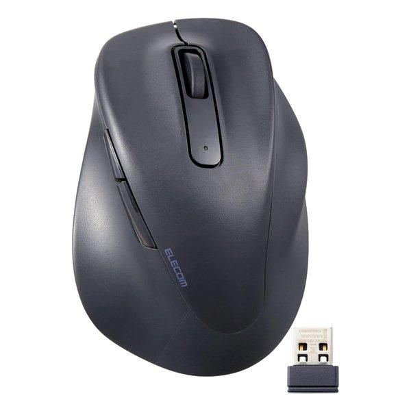 ELECOM エレコム 静音 2.4GHz無線マウス EX-G 5ボタン Lサイズ ブラック 握らな...