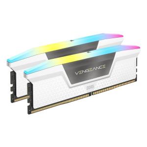 CORSAIR コルセア PCメモリ VENGEANCE RGB DDR5-6000 PC5-48000 64GB 32GBx2 30-36-36-76 ホワイト CMH64GX5M2B6000C30W(2581057)｜e-zoa