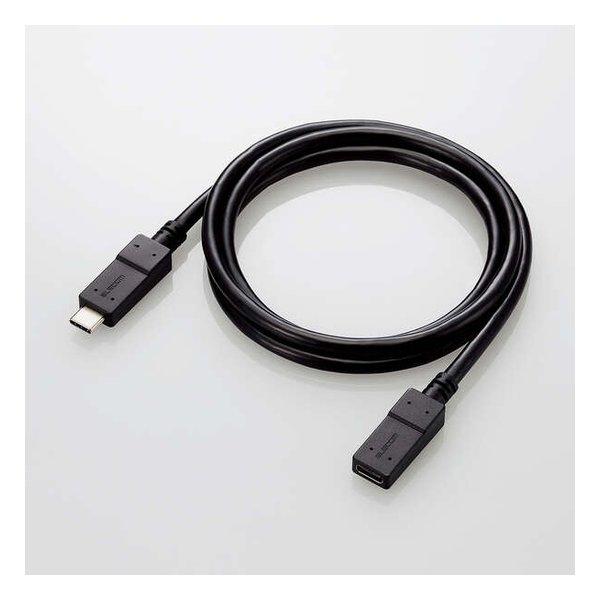 ELECOM エレコム USB延長ケーブルTypeC-C PD対応1.0mブラック USB3-ECC...