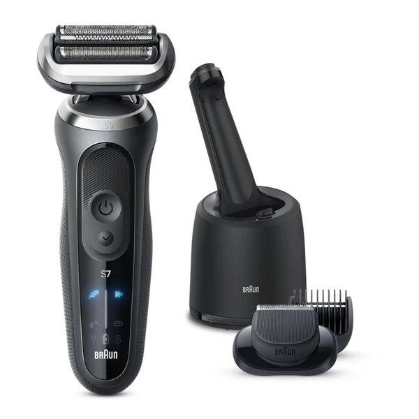 BRAUN ブラウン メンズシェーバー 密着シリーズ7 充電式/3枚刃/洗浄機付きモデル/グレー 7...