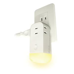 TOPLAND トップランド ライト付きコンセントタップ 充電式 LED電球色 コンセント差し込み口数3口 M7410(2587133)