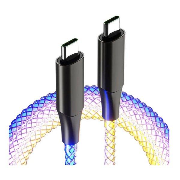 Kashimura カシムラ USB充電&amp;同期ケーブル 1.2m C-C レインボーLED AJ-6...