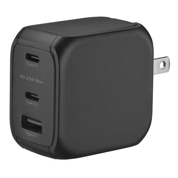 GREEN HOUSE グリーンハウス AC充電器 USB-AC/PD対応/65W/3ポート/Typ...