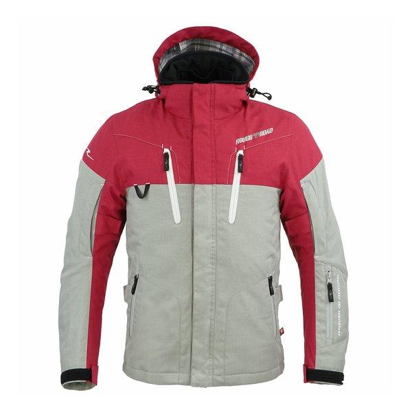 ROUGH&amp;ROAD ラフアンドロード Ｒ＆Ｒ ＷＳ プリマロフト ウォームパーカー レッド／グレー...