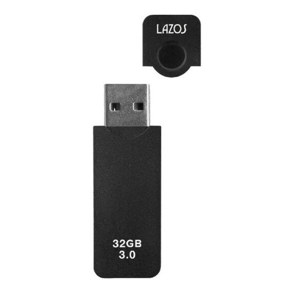 LAZOS ラソス キャップ式USBフラッシュメモリ 32GB/ブラック L-US32-CPB(26...