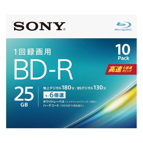 SONY ソニー BD-R 25GB 1層 6倍速 10枚 10BNR1VJPS6(2445871)