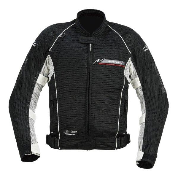 ROUGH&amp;ROAD ラフアンドロード ダイレクトエアメッシュジャケットＦＰ ブラック／プラチナシル...