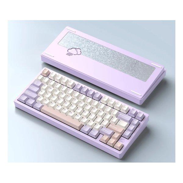 WOBKEY（ウォブキー） Rainy75 Pro パープル ワイヤレスメカニカルキーボード 有線・...
