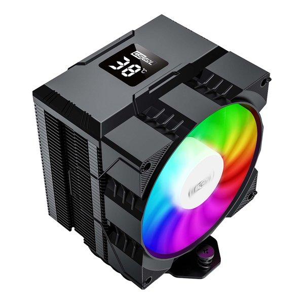 AINEX アイネックス 92mmファン&amp;温度LCD搭載 Intel&amp;AMD用CPUクーラー ブラッ...