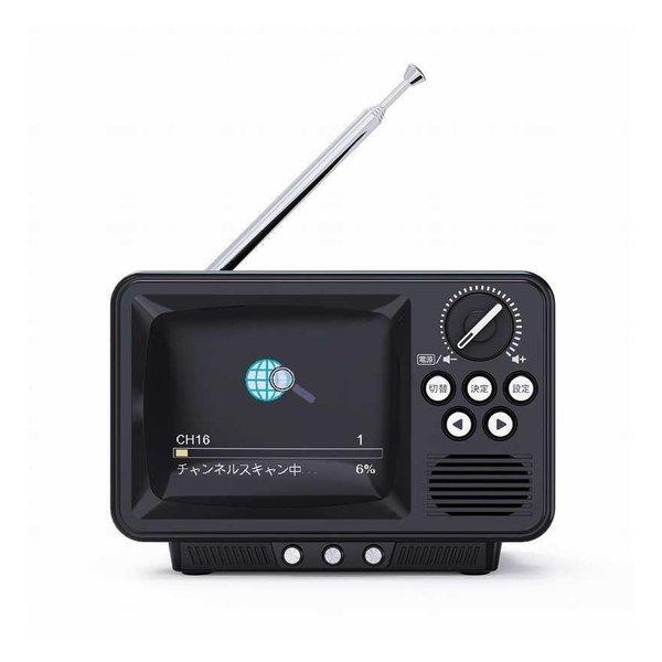 WINTECH ウィンテック 2.8インチ液晶付きワンセグテレビ レトロデザイン ブラック TVR-...