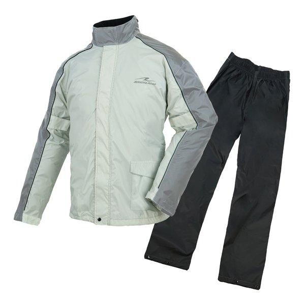 ROUGH&amp;ROAD ラフアンドロード デュアルテックスコンパクトレインスーツ プラチナシルバー-X...