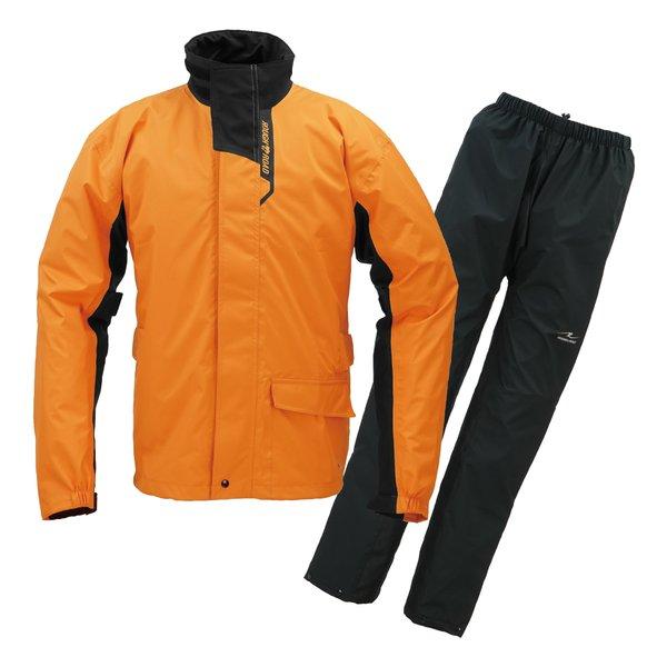 ROUGH&amp;ROAD ラフアンドロード デュアルテックス3レイヤーBIBレインスーツ オレンジ-M ...