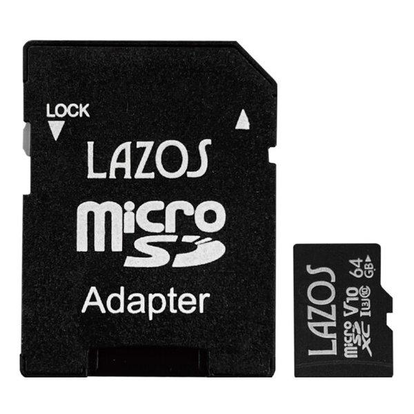 LAZOS ラソス microSDXCカード 64GB L-B64MSD10-U3V10(26419...