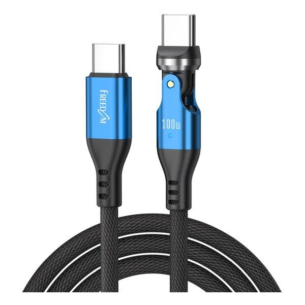 FREEDOM（フリーダム） 540°回転コネクタケーブル Type-C to C PD100W対応...
